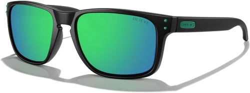 Vista 17 de Gafas de sol polarizadas deportivas para hombre, gafas de sol de marco flexible para pesca deportiva masculina Marco negro/lente negra/metal plateado