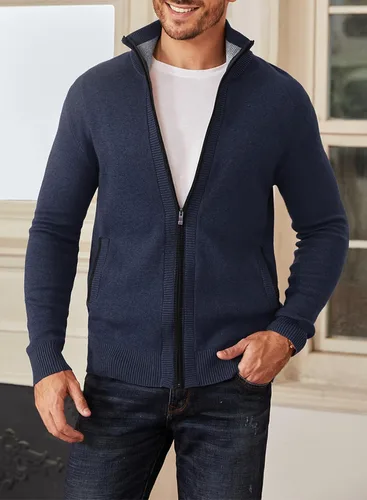 Vista 3 de JMIERR Cárdigan casual para hombre, suéter de manga larga, cuello con botones, abrigo de punto