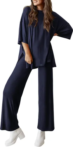 Vista 18 de PRETTYGARDEN Conjunto de dos piezas para mujer Negro