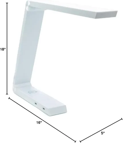 Vista 10 de Moderna lámpara LED de escritorio con control de luz regulable, carga inalámbrica y 2 puertos USB para hogar, oficina, dormitorios, luz de lectura