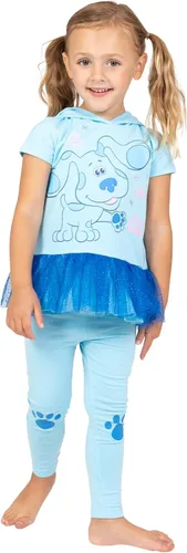 Vista 3 de Blues Clues You Disfraz de cosplay azul para niñas vestido de camiseta leggings de bebé a niño pequeño