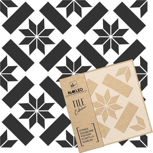 Vista 13 de NAKLEO Aldeia - Plantilla de plástico reutilizable para azulejos, 3.9 x 3.9 pulgadas, triángulo de estrella repetitivo, geométrico marroquí, bloque