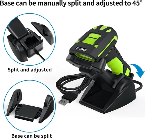 Vista 8 de Escáner industrial del código de barras de Bluetooth 2D, lector de código de barras industrial con la distancia de transmisión inalámbrica de 433Mhz