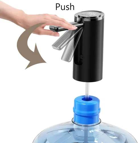 Vista 6 de Dispensador automático de agua para 5 galones, dispensador de jarra de agua eléctrico portátil, pantalla digital, carga USB C, boquilla plegable