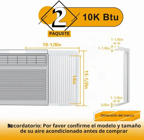 Vista 2 de LBG Products Juego de panel lateral y marco de aire acondicionado de ventana, kit de relleno de acordeón de CA, se adapta a la mayoría