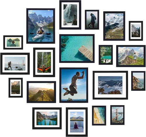 Vista 15 de Fixwal Portarretratos negros, paquete de 10 marcos de fotos de collage para galería de pared, juego de marcos de pared para colgar o para mesa