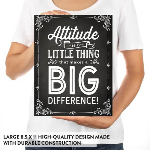 Vista 7 de Andaz Press Póster decorativo para pared de profesor de aula escolar, 8.5 x 11 pulgadas, Attitude is a Little Thing That Makes a Big Difference, 1