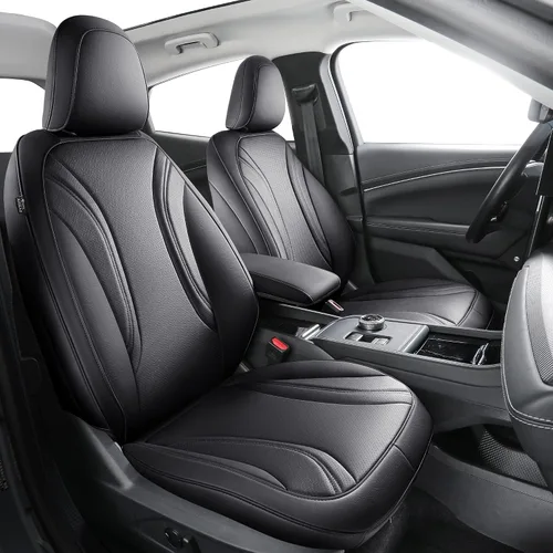 Vista 8 de 2 fundas de asiento delantero ajuste personalizado para Ford Mustang Mach E cuero sintético protector de cojín de asiento de coche para 2021 2022