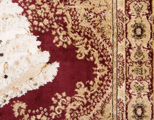 Vista 5 de Unique Loom - Alfombra clásica tradicional, colección Versalles, Polipropileno, Rojo/Borgoña