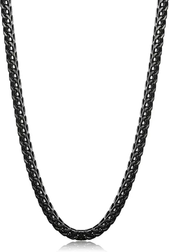 Vista 3 de FIBO STEEL Collar de Cadena de Curb de 3-6 mm para Hombres y Mujeres, Estilo Punk Motociclista, Acero Inoxidable, 18.0-30.0 Pulgadas, Tono Plateado