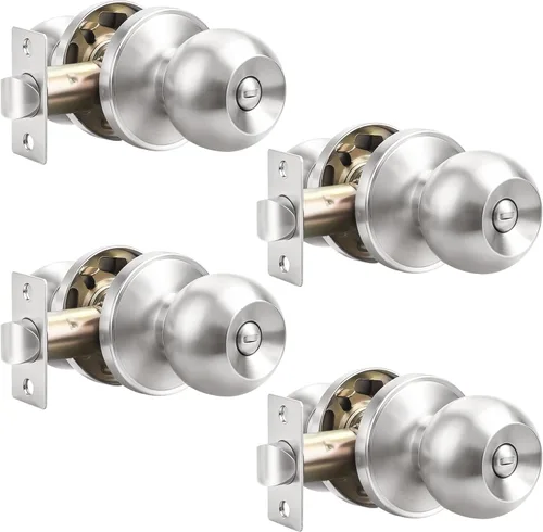 Vista 18 de Probrico Paquete de 1 pomo redondo para puerta de cama/baño, función de privacidad para baño/dormitorio, manija