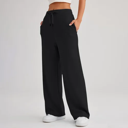 Vista 2 de Gumipy AirEssentials - Pantalones deportivos de pierna ancha para mujer, pantalones de pierna ancha para otoño, holgados, acampanados, cintura alta