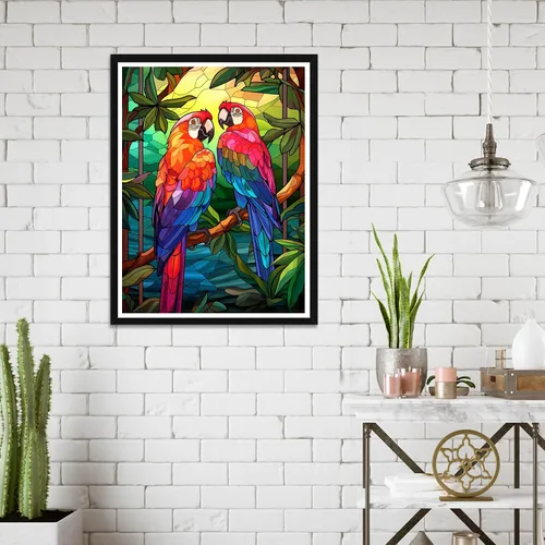 Vista 3 de Wergund - Pintura de diamantes de loro, kits de pintura de diamantes para pájaros adultos, bordado de diamantes de imitación de cristal de taladro