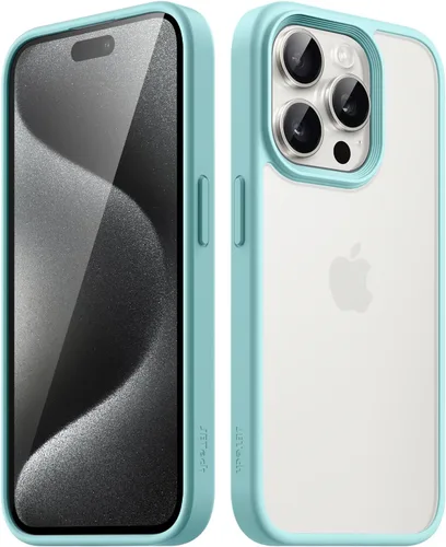 Vista 8 de JETech Funda mate para iPhone 15 Pro de 6.1 pulgadas, a prueba de golpes, protección contra caídas de grado militar, cubierta trasera translúcida