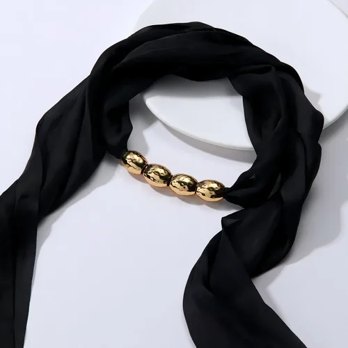 Vista 2 de Collar de bufanda para mujer, collar con dije, collar de cuentas de oro de 18 quilates, collar vintage de estilo francés, regalo de joyería
