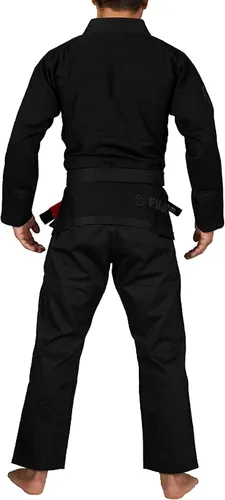 Vista 2 de FUJI Elemental Brazilian Jiu Jitsu Gi, uniforme BJJ con tejido Pearl WeaveJacket, hecho de mezcla de algodón Fuji Negro