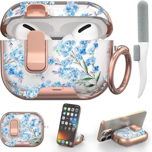 Vista 31 de Funda para Apple AirPods Pro 3 2025 con bloqueo de seguridad y soporte para negro - p