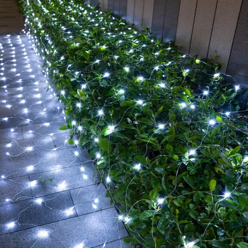 Vista 13 de JOYIN 200 luces LED de red de Navidad, 6.5 x 10 pies, luces de malla de Navidad con 8 modos, conectables, impermeables, para arbustos, árboles