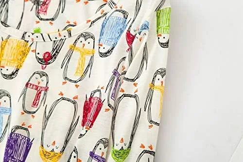 Vista 2 de PNAEONG - Vestido de dormir de algodón de manga larga con estampado, camisón