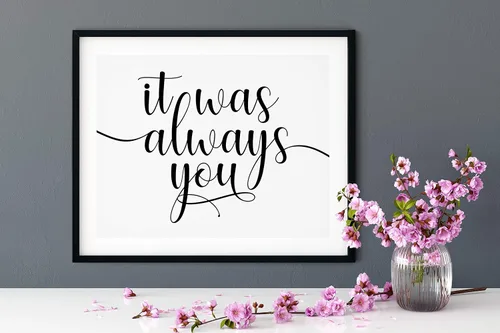 Vista 6 de Arte de pared con cita de amor en blanco y negro de 14 x 11 pulgadas, impresión sin marco, hace un regalo único por menos de $15 para los amantes