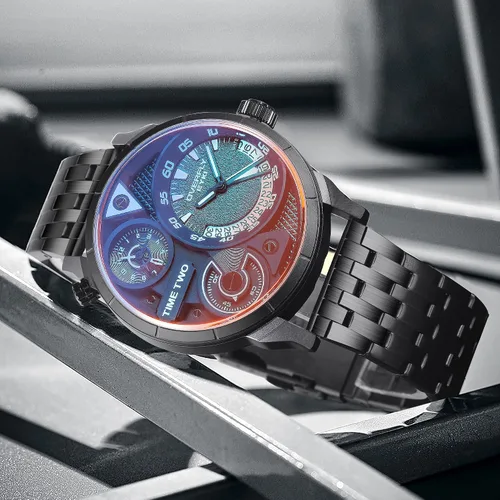 Vista 3 de Relojes impermeables para hombre reloj de pulsera analógico de cuarzo con correa de silicona para exteriores Negro