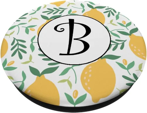 Vista 2 de Lemon Pop Socket Black Letter B - Soporte de teléfono para fruta, Negro