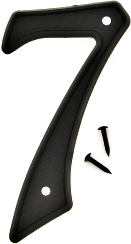 Vista 19 de Hy-Ko Número clásico de plástico reflectante negro de 4 pulgadas, números elevados modernos para casa exterior, marcado cómodo y duradero