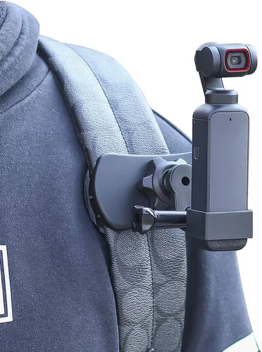 Vista 9 de Soporte de correa de mochila con clip rápido compatible con Gopro Hero 11/10/9/8/7/6 (2018)/5 Negro, DJI Osmo Action y más Conjunto 1