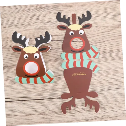 Vista 3 de DOITOOL 25 tarjetas de papel de piruleta de Navidad, alce, reno, caramelo, decoración de ciervos, piruletas, titular de dulces, suministros