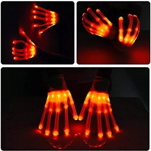 Vista 2 de Cool Toys - Guantes de regalo LED rojos, guantes de luz intermitente rave, juguetes para niños y niñas de 3 a 8 años, regalos para Halloween