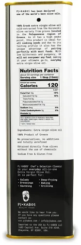 Vista 2 de PJ KABOS - Aceite de oliva griego extra virgen, certificado puro prensado en frío de Grecia, alto sabor fenólico y delicado, comestibles diarios