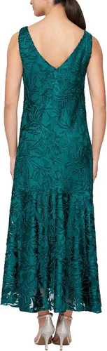 Vista 2 de Alex Evenings Vestido sin mangas con cuello redondo y estampado floral para mujer con chal