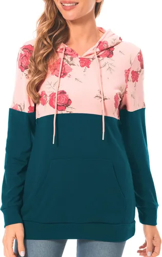 Vista 7 de Bearsland - Suéter de lactancia para mujer, con capucha y bolsillos, para maternidad Verde Armada (ArmyGreen)