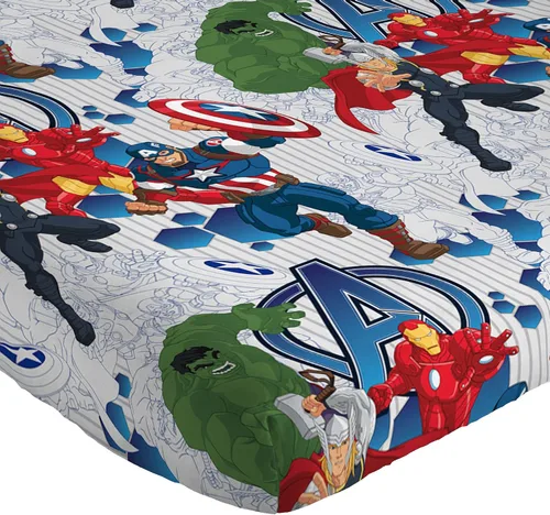 Vista 9 de Marvel Avengers Blue Circle - Juego de ropa de cama individual de 4 piezas, incluye edredón reversible y juego de sábanas, poliéster súper suave Los