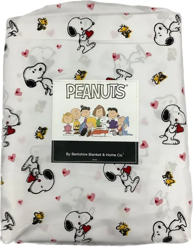 Vista 5 de Berkshire Blanket Peanuts - Juego de sábanas para el día de San Valentín (gris - siesta con corazones, matrimonial)