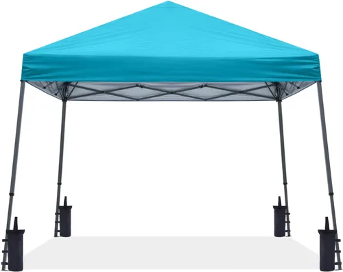 Vista 14 de ABCCANOPY - Toldo autodesplegable y estable para exteriores, base de 10 x 10 pies, parte superior de 8 x 8 pies, color blanco