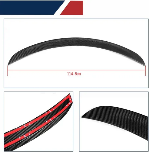 Vista 4 de Alerón de fibra de carbono Jcsportline para Tesla Modelo S 2012-2017., M, Negro satinado