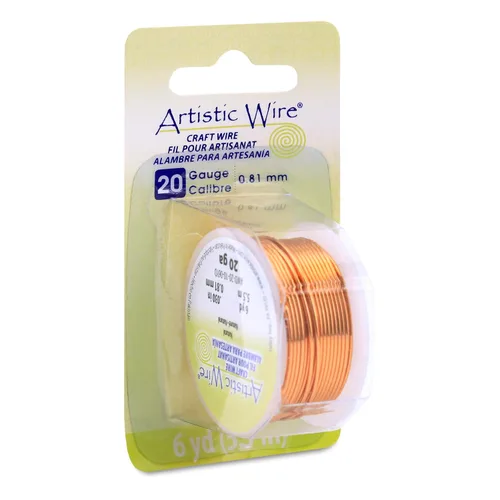 Vista 42 de Artistic Wire, alambre para manualidades de calibre 18, resistente a las manchas, color cobre envejecido en color latón antiguo, 4 yardas