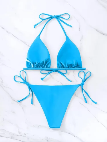 Vista 47 de Rajputana Conjunto de bikini para mujer, traje de baño brasileño de dos piezas con tanga