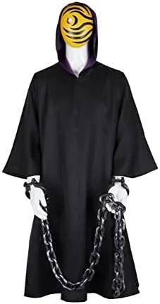 Vista 3 de Disfraz de cosplay de Obito con capa de Uchiha con máscara de Obito para Halloween