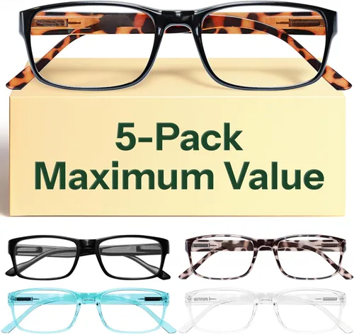 Vista 8 de Gaoye 1.25 - Gafas de sol para hombre para todo el día, lectores de computadora con protección de luz azul, paquete económico