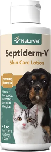 Vista 8 de NaturVet Septiderm-V Gel de baño para el cuidado de la piel para perros y gatos, suplemento de salud de mascotas para dermatitis, alergias