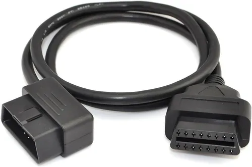 Vista 3 de iKKEGOL 3 pies 39.4 in OBD-II OBD2 ángulo recto 16 pines auto coche macho a hembra extensión cable de diagnóstico extensor adaptador