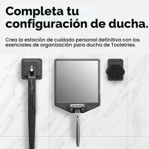 Vista 10 de TOOLETRIES The Joseph - Espejo de ducha para afeitado y soporte para Gris antracita