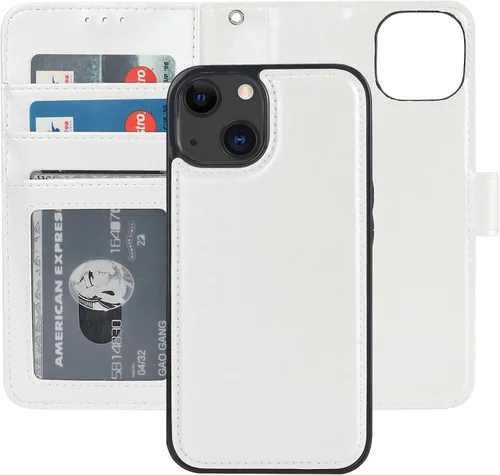 Vista 22 de Bocasal Funda tipo cartera desmontable para iPhone 13 con bloqueo RFID, ranuras para tarjetas, soporte de piel sintética de alta calidad, soporte
