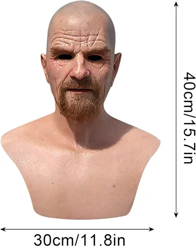Vista 7 de Máscara de Halloween de miedo para adulto, máscara de látex realista con forma de cara humana, máscara de cabeza completa para cosplay, disfraces