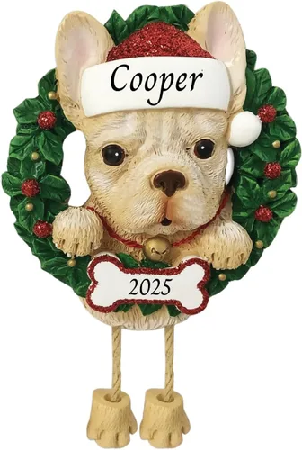 Vista 25 de Adornos personalizados para árbol de Navidad 2024 para mascotas – Razas de perros Beagle – Adorno personalizado de Feliz Navidad – Recuerdo