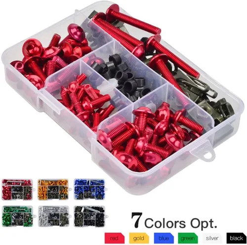 Vista 3 de Kits de carrocería 195 piezas de tornillos de fijación de pernos de carenado para Yamaha R1 R6 R3 FZ1 FZ6 FZ8 FZ8 FZ07 FZ09 MT03 MT07 MT09 MT10 XJ6
