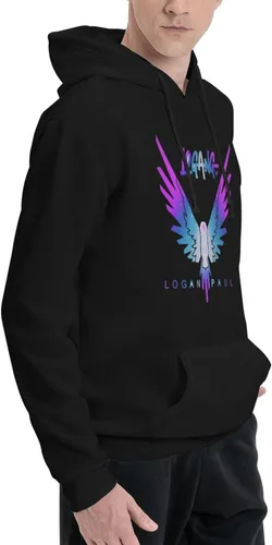 Vista 2 de Logan Paul Maverick - Sudadera con capucha de forro polar cepillado suave para hombre, manga larga, con capucha
