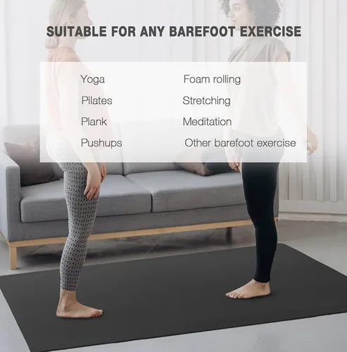 Vista 6 de UMINEUX Tapete de yoga grande para hombres y mujeres de 1/4 y 2/5 pulgadas, extra grueso, TPE para entrenamiento en casa, gimnasio, antideslizante